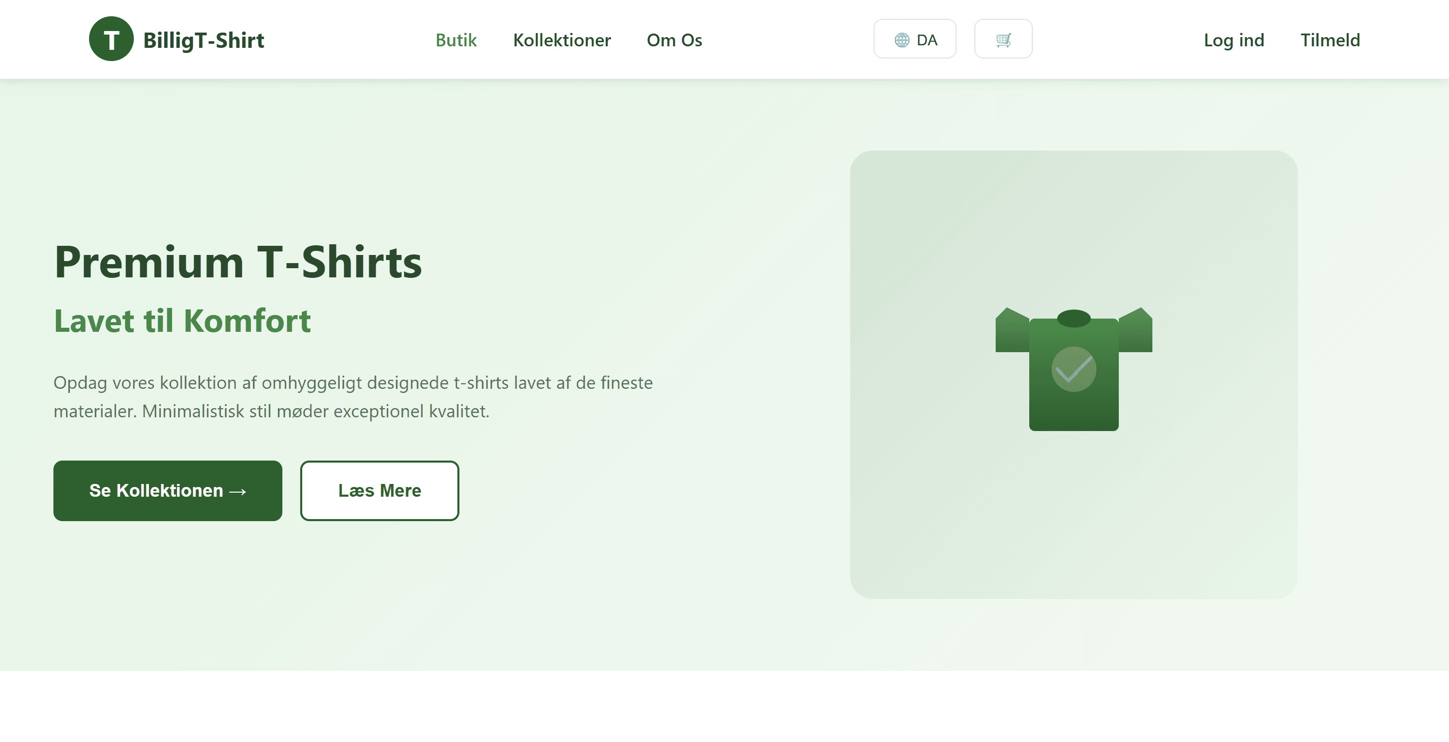 Full-stack Webshop — Billig T-shirt
