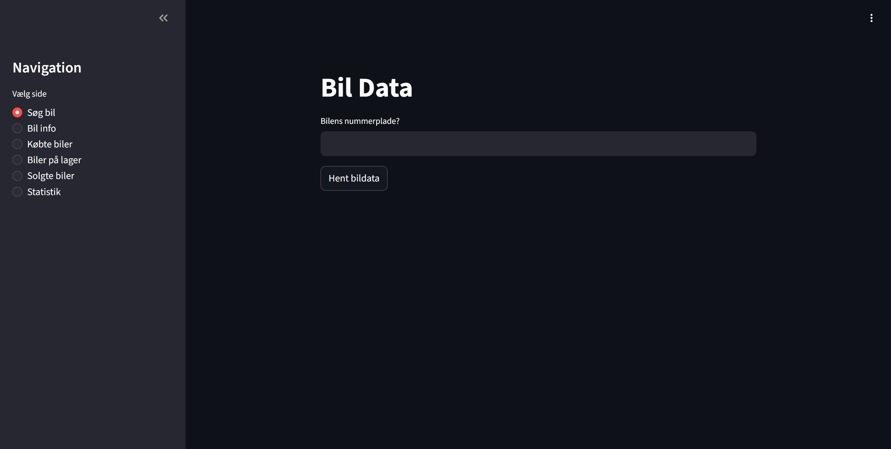 Bilsalgssystem — Bilhandel Demo
